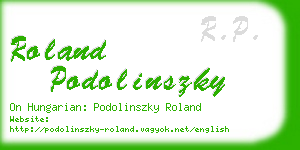 roland podolinszky business card